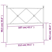 vidaXL Kopfteil Metall Wei&szlig; 107 cm