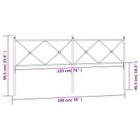 vidaXL Kopfteil Metall Wei&szlig; 193 cm