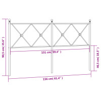 vidaXL Kopfteil Metall Schwarz 150 cm