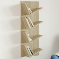 vidaXL Wand-B&uuml;cherregal mit 4 F&auml;chern Sonoma-Eiche 33x16x90 cm