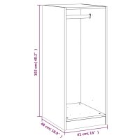 vidaXL Kleiderschrank Betongrau 48x41x102 cm Holzwerkstoff