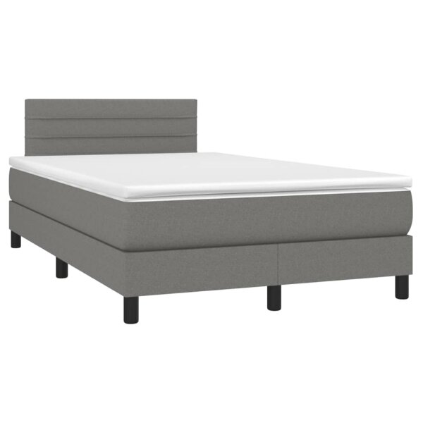 vidaXL Boxspringbett mit Matratze Dunkelgrau 120x190 cm Stoff