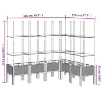 vidaXL Pflanzk&uuml;bel mit Rankgitter Braun 160x120x142,5 cm PP