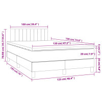 vidaXL Boxspringbett mit Matratze &amp; LED Schwarz 120x190 cm Stoff