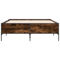 vidaXL Bettgestell R&auml;uchereiche 140x190 cm Holzwerkstoff und Metall