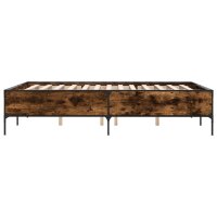 vidaXL Bettgestell R&auml;uchereiche 140x190 cm Holzwerkstoff und Metall