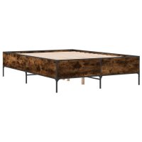 vidaXL Bettgestell R&auml;uchereiche 140x190 cm Holzwerkstoff und Metall