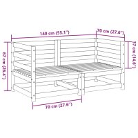 vidaXL 2-tlg. Garten-Sofagarnitur Massivholz Kiefer