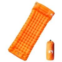 vidaXL Selbstaufblasende Isomatte mit Kissen Orange