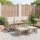 vidaXL 4-tlg. Garten-Sofagarnitur mit Kissen Beige Poly Rattan Glas