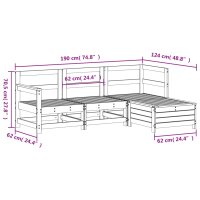 vidaXL 4-tlg. Garten-Sofagarnitur Kiefernholz Impr&auml;gniert