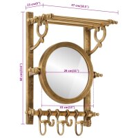 vidaXL Wandgarderobe mit Kleiderhaken &amp; Spiegel Aluminium