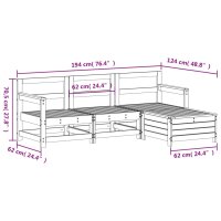 vidaXL 4-tlg. Garten-Sofagarnitur Kiefernholz Impr&auml;gniert