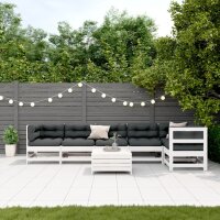 vidaXL 7-tlg. Garten-Lounge-Set mit Kissen Weiß...