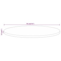 vidaXL Tischplatte &Oslash; 70x2,5 cm Rund Altholz Massiv