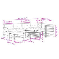 vidaXL 8-tlg. Garten-Lounge-Set mit Kissen Wei&szlig; Massivholz Kiefer