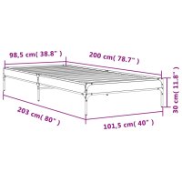 vidaXL Bettgestell R&auml;uchereiche 100x200 cm Holzwerkstoff und Metall