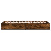 vidaXL Bettgestell R&auml;uchereiche 90x200 cm Holzwerkstoff und Metall