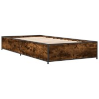 vidaXL Bettgestell R&auml;uchereiche 90x200 cm Holzwerkstoff und Metall