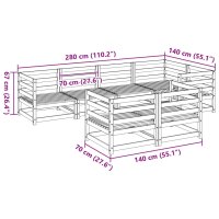 vidaXL 7-tlg. Garten-Sofagarnitur Kiefernholz Impr&auml;gniert