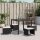 vidaXL Gartenhocker mit Kissen 4 Stk. Schwarz 40x40x35 cm Poly Rattan