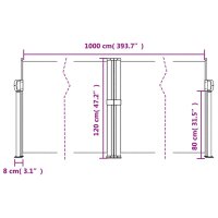 vidaXL Seitenmarkise Ausziehbar Dunkelgr&uuml;n 120x1000 cm