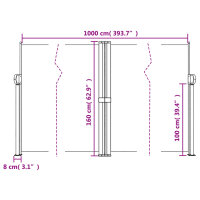 vidaXL Seitenmarkise Ausziehbar Terrakottarot 160x1000 cm