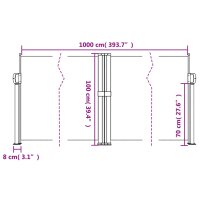 vidaXL Seitenmarkise Ausziehbar Dunkelgr&uuml;n 100x1000 cm