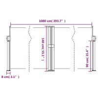 vidaXL Seitenmarkise Ausziehbar Dunkelgr&uuml;n 140x1000 cm