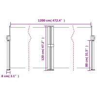 vidaXL Seitenmarkise Ausziehbar Dunkelgr&uuml;n 120x1200 cm