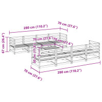 vidaXL 9-tlg. Garten-Sofagarnitur Wei&szlig; Massivholz Kiefer