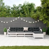 vidaXL 5-tlg. Garten-Lounge-Set mit Kissen Weiß...