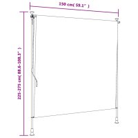 vidaXL Au&szlig;enrollo Blau und Wei&szlig; 150x270 cm Stoff und Stahl