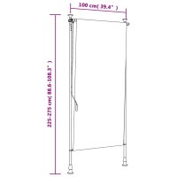 vidaXL Au&szlig;enrollo Gelb und Wei&szlig; 100x270 cm Stoff und Stahl