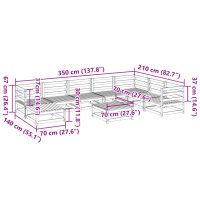 vidaXL 9-tlg. Garten-Sofagarnitur Massivholz Douglasie