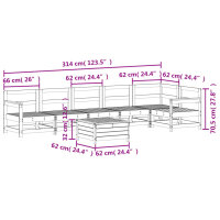 vidaXL 7-tlg. Garten-Sofagarnitur Wei&szlig; Massivholz Kiefer