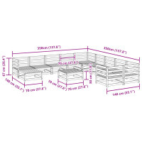 vidaXL 12-tlg. Garten-Sofagarnitur Massivholz Douglasie