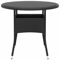 vidaXL 5-tlg. Bistro-Set Poly-Rattan und Hartglas Schwarz