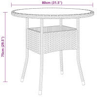 vidaXL 5-tlg. Bistro-Set Poly-Rattan und Hartglas Schwarz