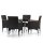 vidaXL 5-tlg. Bistro-Set Poly-Rattan und Hartglas Schwarz