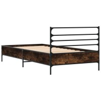 vidaXL Bettgestell R&auml;uchereiche 90x190 cm Holzwerkstoff und Metall