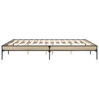 vidaXL Bettgestell Sonoma-Eiche 180x200 cm Holzwerkstoff und Metall