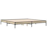 vidaXL Bettgestell Sonoma-Eiche 180x200 cm Holzwerkstoff und Metall