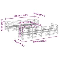 vidaXL 9-tlg. Garten-Sofagarnitur Massivholz Douglasie