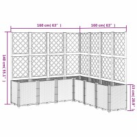 vidaXL Pflanzk&uuml;bel mit Rankgitter Hellgrau 160x160x140 cm PP