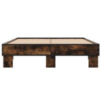 vidaXL Bettgestell R&auml;uchereiche 135x190 cm Holzwerkstoff und Metall