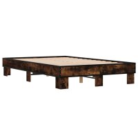 vidaXL Bettgestell R&auml;uchereiche 135x190 cm Holzwerkstoff und Metall