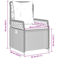 vidaXL Gartensessel 2 Stk. Verstellbar Schwarz Poly Rattan