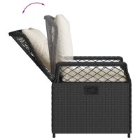 vidaXL Gartensessel 2 Stk. Verstellbar Schwarz Poly Rattan