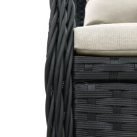 vidaXL Gartensessel 2 Stk. Verstellbar Schwarz Poly Rattan